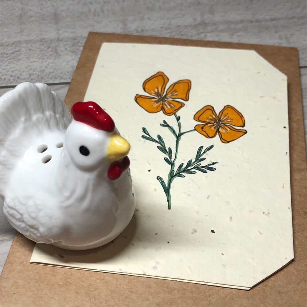 4 Plantable California Poppy greeting cards, plantable stationary set - Picture 5 of 8